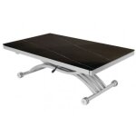 Table basse relevable extensible zen ardoise noir marbr