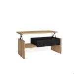 Table basse relevable meuble salle à manger 110x50x45 cm chêne et noir rf3696 Table basse relevable meuble salle à manger 110x50x45 cm chêne et noir rf3696