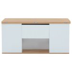 Table basse relevable multifonction - plateau escamotable 2 tables - blanc et bois - capacit - moderne ...