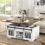 Table basse relevable - vowner - table de salon multifonctionnelle 3 en 1 - convertible style ferme (blanc ... Table basse relevable - vowner - table de salon multifonctionnelle 3 en 1 - convertible style ferme (blanc ...