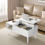 Table basse relevable - woltu table de salon - espace de rangement intérieur - 100x50x(43 - 57)cm - blanc ... Table basse relevable - woltu table de salon - espace de rangement intérieur - 100x50x(43 - 57)cm - blanc ...