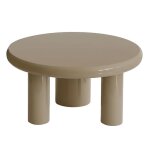 Table basse ronde 70 cm en mdf effet laqu� taupe - oviala