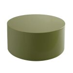 Table basse ronde 80 cm en mdf effet laqu� vert olive - oviala