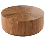 Table basse ronde bois dacacia naturel 90x90x35 cm