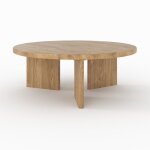 Table basse ronde en bois massif de mindi - galia - rendez - vous d�co