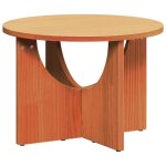 Table basse ronde en bois massif - vidaxl - brun cire - 50x50x35 cm - bois massif en pin - style rustique ...