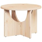 Table basse ronde en bois de pin - vidaxl - 50x50x35 cm - naturel - bois massif - style rustique - usage ...