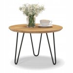 Table basse ronde ? chêne naturel pieds en métal (50x29x2 cm) design moderne et classique Table basse ronde ? chêne naturel pieds en métal (50x29x2 cm) design moderne et classique