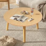 Table basse ronde - table  manger en bois - flasidu - 60cm50cm - style moderne - mdf - nombre de personnes ...