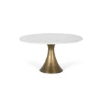 Table basse ronde - design élégant - plateau en marbre - structure en aluminium - finition or vieilli ... Table basse ronde - design élégant - plateau en marbre - structure en aluminium - finition or vieilli ...