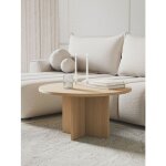 Table basse ronde - ovo - 76x76 - couleur du fr�ne?ch�ne lindberg
