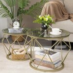 Table basse ronde set de 2 tables dappoint set de tables dappoint avec cadre métallique pour salon chambre ... Table basse ronde set de 2 tables dappoint set de tables dappoint avec cadre métallique pour salon chambre ...