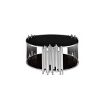 Table basse ronde stick chrome et plateau en verre noir d90 h45 cm Table basse ronde stick chrome et plateau en verre noir d90 h45 cm