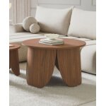 Table basse ronde - vivially - 80 cm - couleur noyer Table basse ronde - vivially - 80 cm - couleur noyer