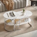 Tables basses de salon - lot de 2 tables gigognes - en métal et plateau mdf aspect marbre - table d?appoint ... Tables basses de salon - lot de 2 tables gigognes - en métal et plateau mdf aspect marbre - table d?appoint ...