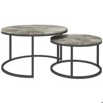 Table basse salon lot de 2 tables basses gigognes ronde table dappoint style moderne et luxueux 785x465 ...