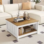Table basse salon à 2 niveaux costway Étagère de rangement table cocktail carrée rustique pour chambre ... Table basse salon à 2 niveaux costway Étagère de rangement table cocktail carrée rustique pour chambre ...