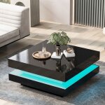 Table basse salon carr�e 16 couleurs led style moderne et �l�gant meuble salon table dappoint canap� ...