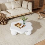 Table basse salon forme fleur laqu table canap pieds ronds table dappoint style lgant minimaliste ...