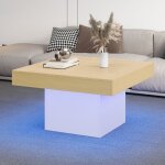 Table basse salon - lumières led - 70x70x40 cm - table basse led - blanc + bois - table basse carré - ... Table basse salon - lumières led - 70x70x40 cm - table basse led - blanc + bois - table basse carré - ...
