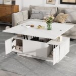 Table basse salon moderne 3 compartiments rangement 2 plateaux relevables canap� table table � manger ...
