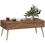 Table basse salon - table de salon rectangulaire - homcom - style luxe léger et moderne - 2 tiroirs - ... Table basse salon - table de salon rectangulaire - homcom - style luxe léger et moderne - 2 tiroirs - ...
