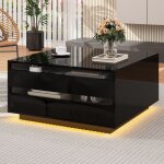 Table basse de salon table basse relevable avec éclairage led 1 tiroir et rangement caché table basse ... Table basse de salon table basse relevable avec éclairage led 1 tiroir et rangement caché table basse ...
