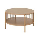 Table basse table de salon ronde en bois coloris naturel - diamètre 74 x hauteur 41 cm Table basse table de salon ronde en bois coloris naturel - diamètre 74 x hauteur 41 cm