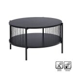 Table basse table de salon ronde en bois coloris noir - diamètre 74 x hauteur 41 cm Table basse table de salon ronde en bois coloris noir - diamètre 74 x hauteur 41 cm