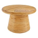 Table basse table de salon ronde en bois de rotin coloris naturel - diamètre 70 x hauteur 45 cm Table basse table de salon ronde en bois de rotin coloris naturel - diamètre 70 x hauteur 45 cm