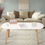 Table basse de salon simple et modernexjing pieds en pin style scandinave pour salon balcon blanc 110 ... Table basse de salon simple et modernexjing pieds en pin style scandinave pour salon balcon blanc 110 ...