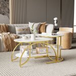 Table basse scandinave - lot de 2 tables basses gigognes - table dappoint blanc - imprimée marbre et ... Table basse scandinave - lot de 2 tables basses gigognes - table dappoint blanc - imprimée marbre et ...