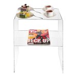 Table basse de sejour table basse moderne table de chevet acrylique effet verre table de nuit modernex09 ...