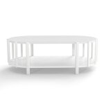 Table basse - shipenophy - ovale 119cm - rangement int�gr� - design minimaliste - blanc