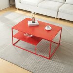 Table basse solund du salon rectangulaire 45 x 90 x 60 cm rouge Table basse solund du salon rectangulaire 45 x 90 x 60 cm rouge