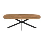 Table basse tunis ? coloris bois de manguier ? table basse rectangulaire 130x70 cm ? mdf & m�tal ? design ...
