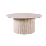 Table basse vagos ? coloris ch�ne clair ? table basse ronde �80 cm ? mdf ? design naturel et moderne