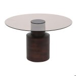 Table basse - dkd home decor - 80x80x40 cm - verre - bois de manguier - design moderne Table basse - dkd home decor - 80x80x40 cm - verre - bois de manguier - design moderne
