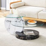 Table basse en verre tremp� minimaliste moderne design multicouche mat�riau mdf de haute qualit� comme ...