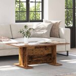 Vidaxl table basse rectangulaire en bois ding�nierie 1035 x 60 x 40 cm - style campagne marron