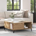 Table basse - vidaxl - chne artisanal - bois dingnierie - 80x80x365 cm - industriel