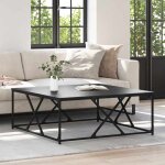 Table basse - vidaxl - ch�ne noir - 100x100x40 cm - bois ding�nierie - style industriel
