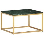 Vidaxl table basse vert 60x60x35 cm pierre vritable et texture marbre