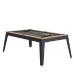 Table de billard mixte - steel - noyer venice - pieds gris - drap slate - fabriqu� en france