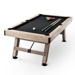 Table de billard - vevor - 2134 cm - pieds r�glables - balles - queues - craies et brosse - couleur bois ...