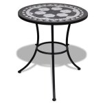 Table de bistro - 2 personnes & ext�rieur - noir e table de bistro noir et blanc 60 cm mosa�que 62407 ...