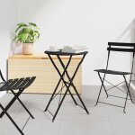 Table bistro pliante - vidaxl - 42002966 - anthracite - acier rev�tu poudre - diam�tre 50 cm