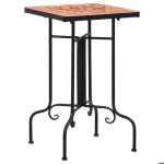 Table de bistro - vidaxl - mosa�que c�ramique - bois d�pic�a massif - 150 x 67 x 56 cm - ext�rieur