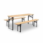 Table de jardin pliante bois de sapin + 2 bancs bayonne