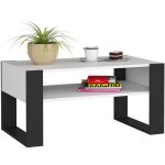 Table � caf� akord table basse domi blanche 92 cm couleur noir 92x53x45 cm